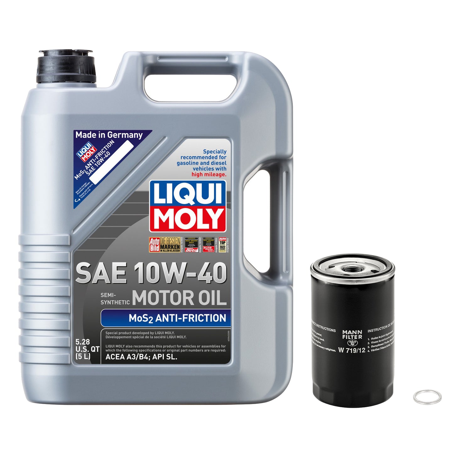 WBX 1.9L Vanagon Oil Service Kit - Liqui Moly MoS2 Antifriction SAE 10W-40