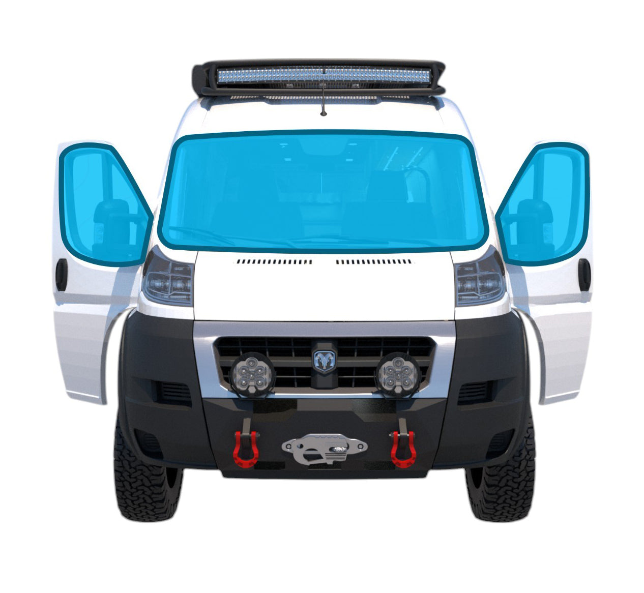 The Wanderful Front Cab Window Cover Set - Dodge RAM Promaster 2014+