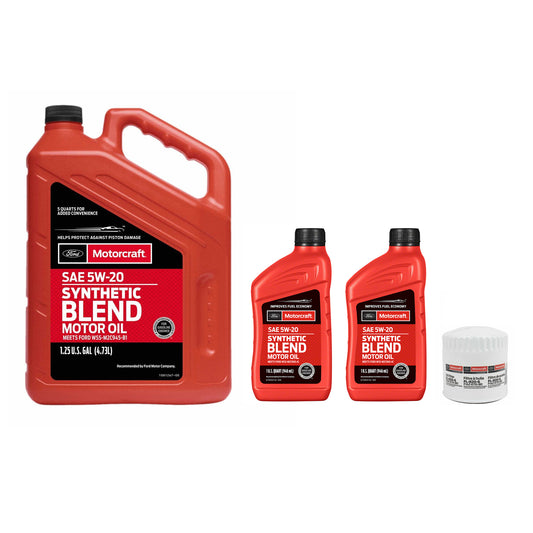 Ford E-Series 5.4L V8 Oil Service Kit - Ford Motorcraft 5W-20 Synthetic Blend (7qts)