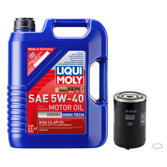 Oil Service Kit - Liqui Moly Diesel High Tech SAE 5W-40 - VW / 1.6L / AAZ / AHU / 1Z / AFN