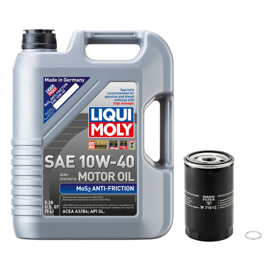 WBX 1.9L Vanagon Oil Service Kit - Liqui Moly MoS2 Antifric­tion SAE 10W-40
